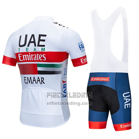 2019 Fietskleding UCI Wereldkampioen Uae Wit Rood Korte Mouwen en Koersbroek